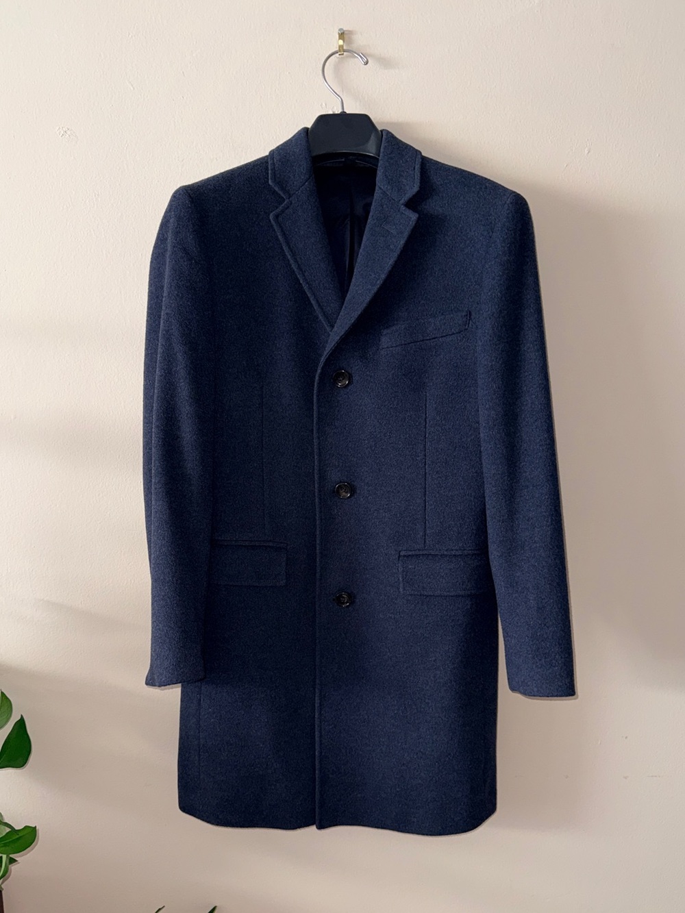 J.Crew Cashmere Blend Navy Blue Ludlow Top Coat - 36S